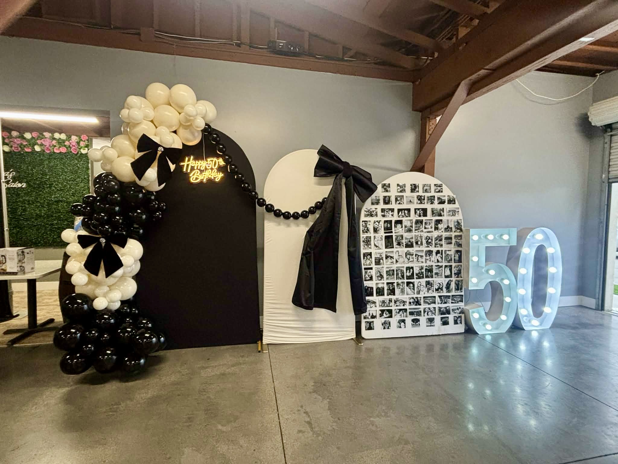 Black and white 50th birthday