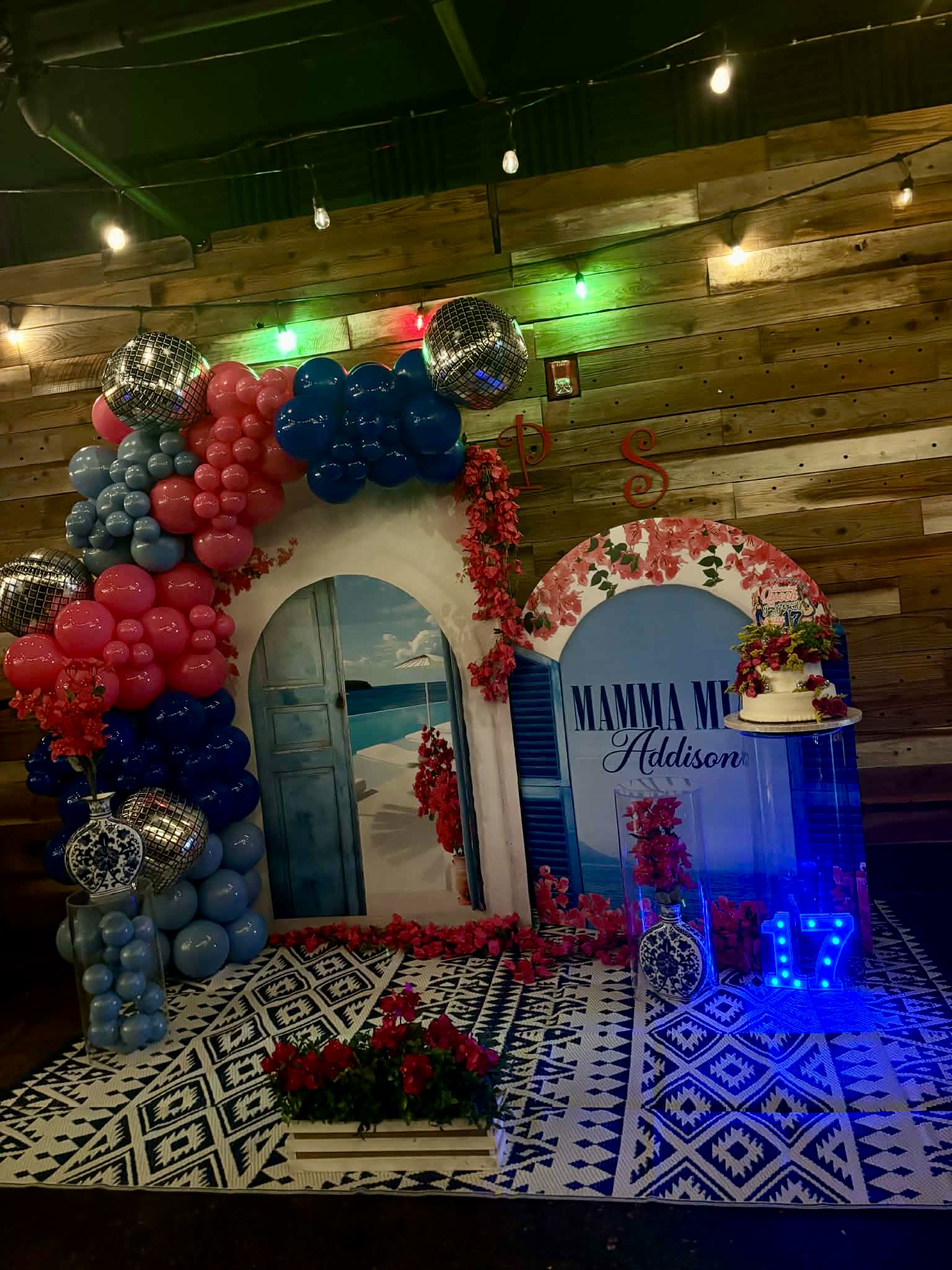 Mamma Mia themed backdrop